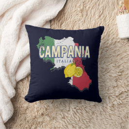 Cojín Decorativo Campania Italia Región Retro Mapa de recuerdos de