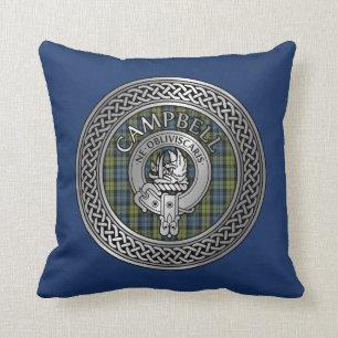 Cojín decorativo Campbell Escudo y Tartan Knot