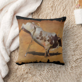Cojín Decorativo Campeón Bucking Rodeo Bull on faux Parchment