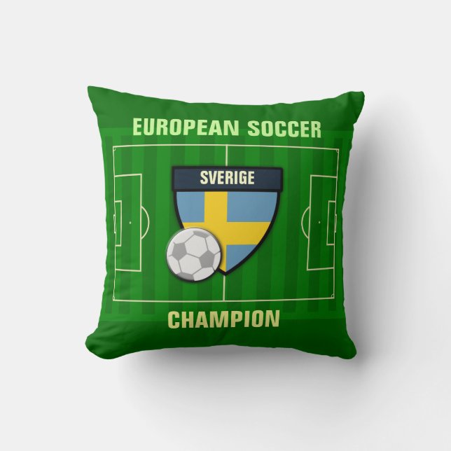 Cojín Decorativo Campeón de fútbol de Suecia (Anverso)