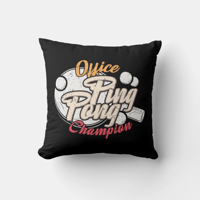Cojín Decorativo Campeón de Office Ping Pong (Anverso)