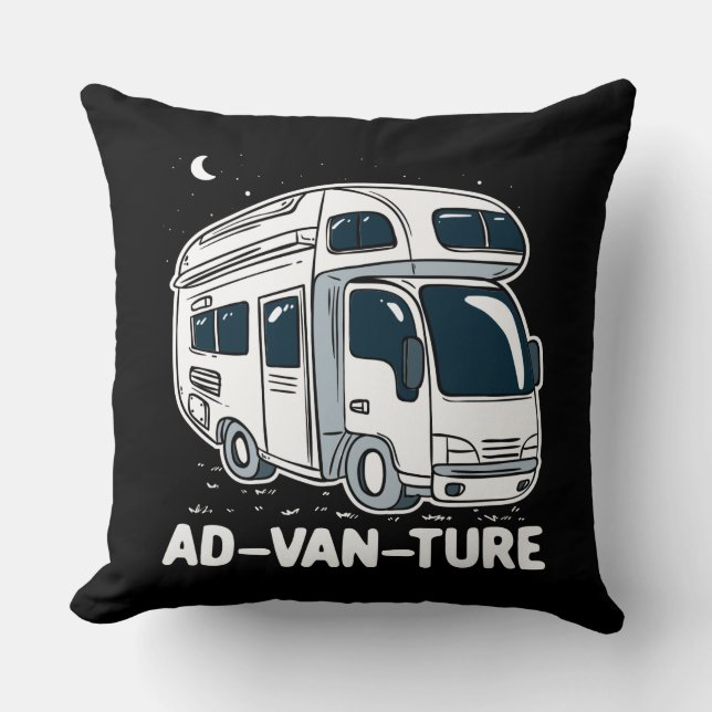 Cojín Decorativo Camper Van Camping Adventure Gag (Anverso)
