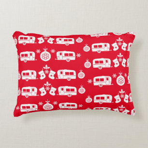 Cojín Decorativo Camping de caravanas felices Navidades