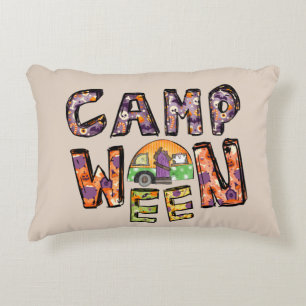 Cojín Decorativo Camping de Halloween Pun de Word