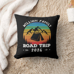Cojín Decorativo Camping familiar personalizado en viaje por carret