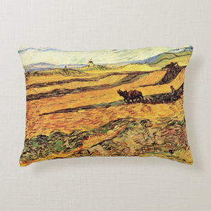 Cojín Decorativo Campo con Labrador y Molino por Vincent van Gogh