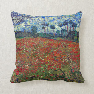 Cojín Decorativo Campo de amapolas de Vincent van Gogh