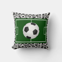 Cojín Decorativo Campo De Fútbol Y Bolas