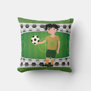Cojín Decorativo Campo De Fútbol Y Bolas Con Bola De Chico