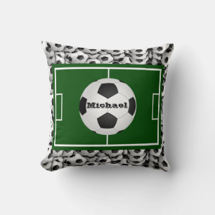 Cojín Decorativo Campo De Fútbol Y Bolas Personalizadas