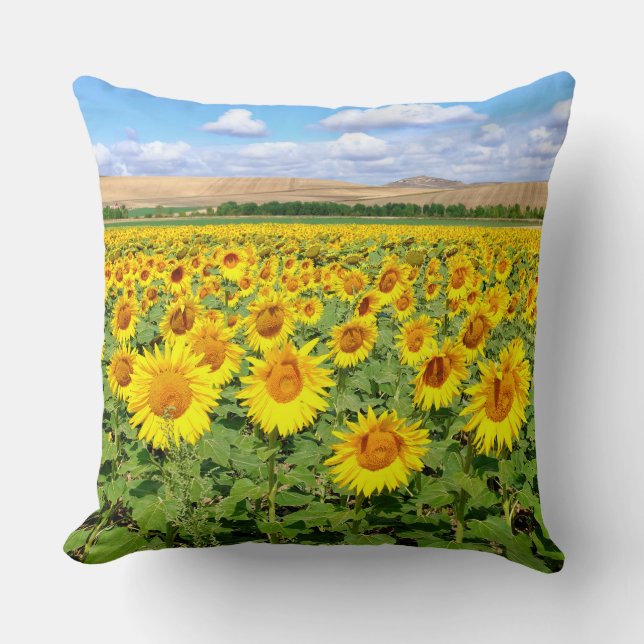 Cojín Decorativo Campo de girasol (Anverso)