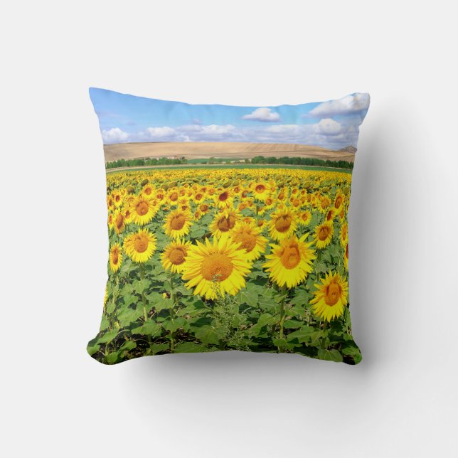 Cojín Decorativo Campo de girasol (Anverso)