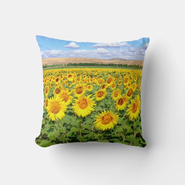 Cojín Decorativo Campo de girasol (Anverso)