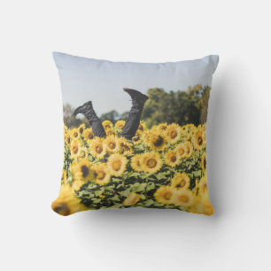 Cojín Decorativo Campo de girasol durante el día
