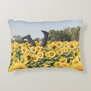 Cojín Decorativo Campo de girasol durante el día