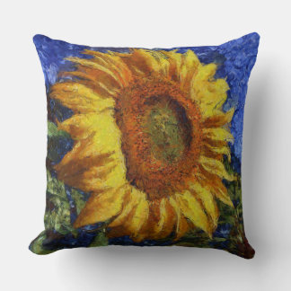 Cojín Decorativo Campo De Girasol En Estilo Artístico Colorido