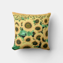 Cojín Decorativo Campo de girasoles dorados