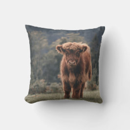 Cojín Decorativo Campo de hierba de otoño de ternera de vaca de las