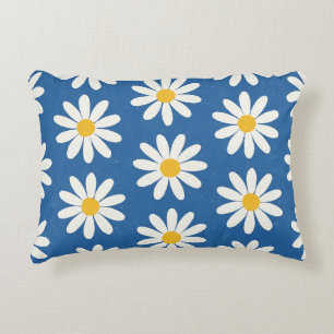 Cojín Decorativo Campo de margaritas en azul