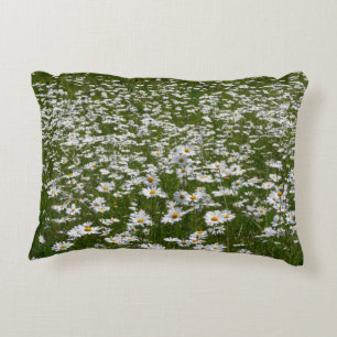 Cojín Decorativo Campo de Margaritas Flores Silvestres de Alaska