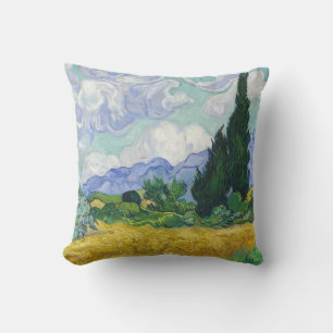 Cojín Decorativo Campo de trigo con cipreses de Van Gogh Arte