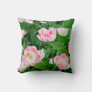 Cojín Decorativo Campo de tulipanes rosados