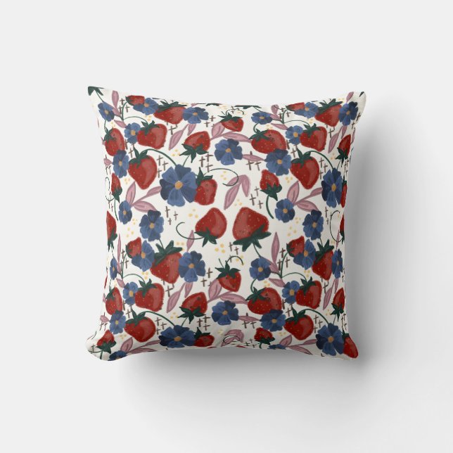Cojín Decorativo Campos de Fresas  (Anverso)