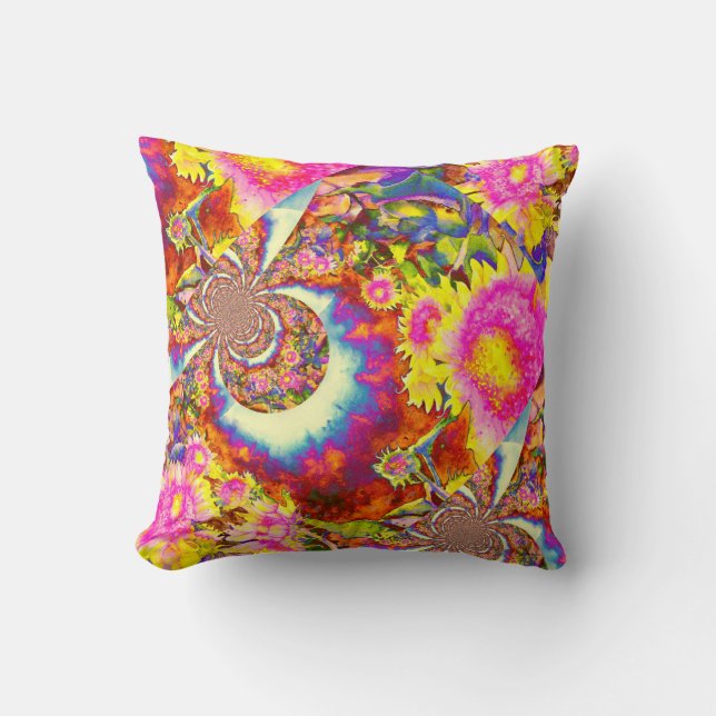 Cojín Decorativo Campos de girasol para siempre (Anverso)