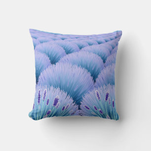 Cojín Decorativo Campos de lavanda soñadores estética púrpura azul