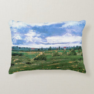 Cojín Decorativo Campos de trigo con almiares de Vincent van Gogh