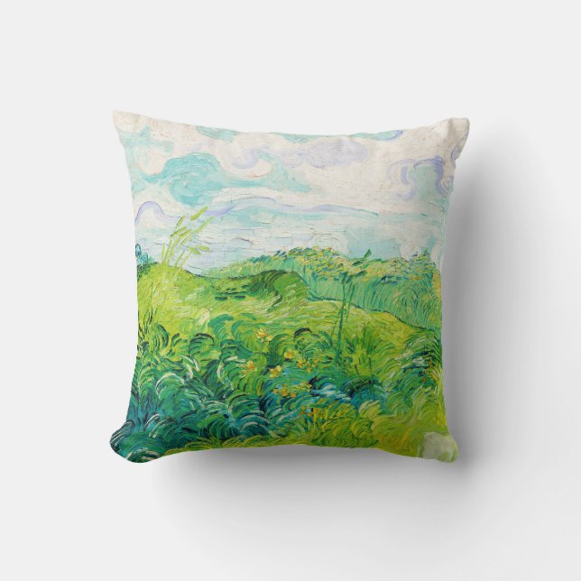 Cojín Decorativo Campos de Trigo Verde, Van Gogh (Anverso)