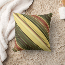 Cojín Decorativo Campos de Vara de Oro Amarillo y Verde Estriado