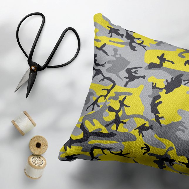Cojín Decorativo Camuflaje amarillo y gris, ejército, ejército (Subido por el creador)