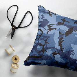 Cojín Decorativo Camuflaje azul de la marina, ejército, ejército