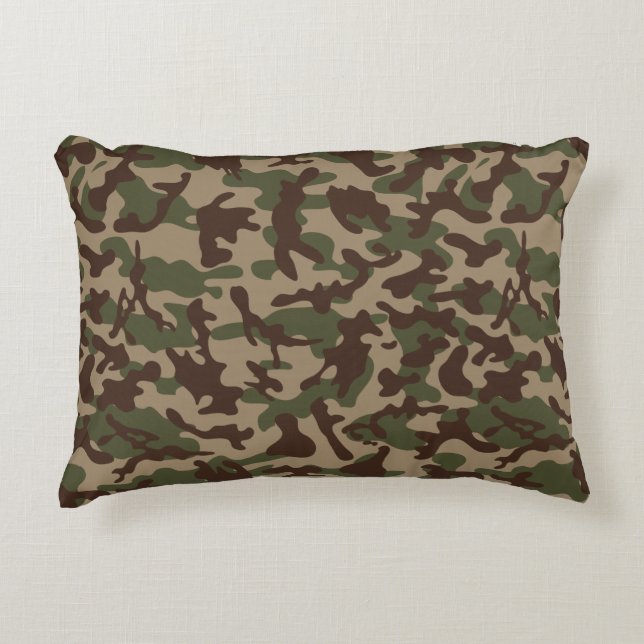 Cojín Decorativo Camuflaje de madera profunda   (Anverso)