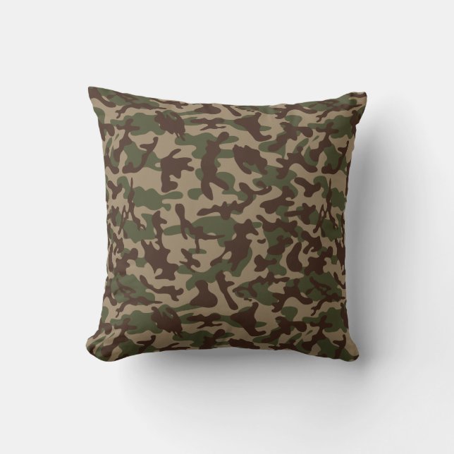 Cojín Decorativo Camuflaje de madera profunda  (Anverso)