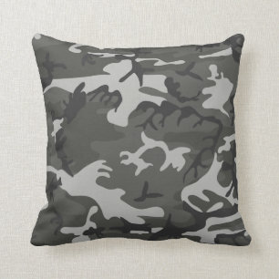 Cojín Decorativo Camuflaje de resumen gris moderno de Camo