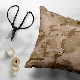 Cojín Decorativo Camuflaje del desierto con guijarros, militar, ejé