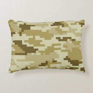 Cojín Decorativo Camuflaje digital del desierto Pixel de 8 bits / C
