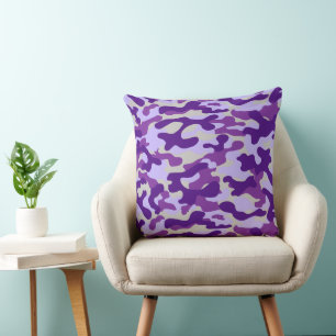 Cojín Decorativo Camuflaje Gris Púrpura