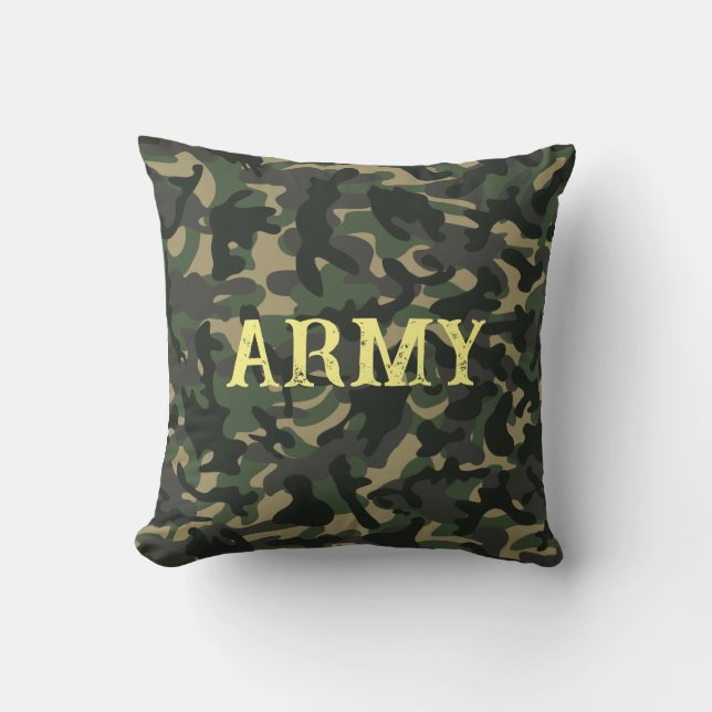 Cojín Decorativo Camuflaje militar verde (Anverso)