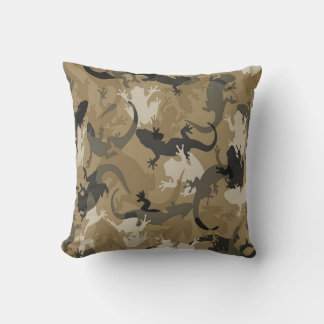 Cojín Decorativo Camuflaje Reptil Marrón Pillow Reversible
