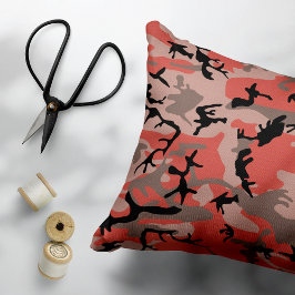 Cojín Decorativo Camuflaje rojo y marrón, militar, ejército