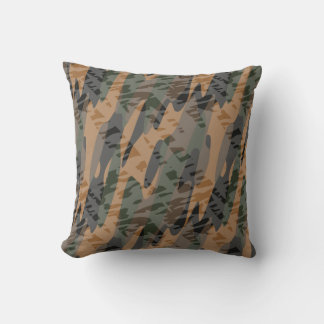 Cojín Decorativo camuflaje texturizado naranja y verde