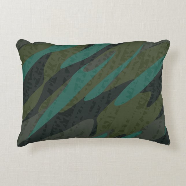 Cojín Decorativo Camuflaje verde abstracto (Anverso)