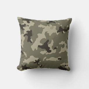 Cojín Decorativo Camuflaje verde atenuado: sutil táctica y al aire