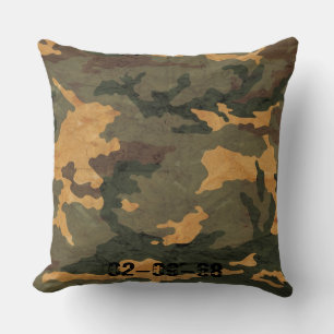 Cojín Decorativo Camuflaje Verde Oliva Simétrico Deteriorado