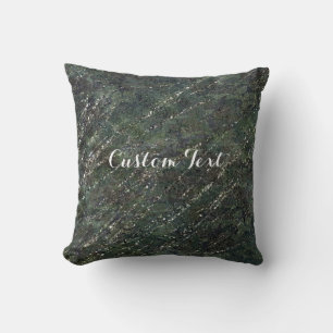 Cojín Decorativo Camuflaje Verde y Plateado del Ejército Brillo Gla