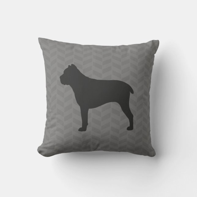Cojín Decorativo Caña Corso Silhouette Gray Herringbone (Anverso)
