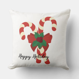 Cojín Decorativo Caña de caramelo tradicional vintage de Navidad ro
